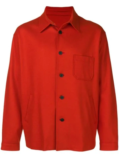 Shop 08sircus Super 140 Shirt Jacket In Orange