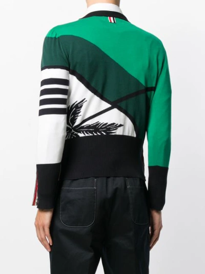 Shop Thom Browne Intarsien-pullover Mit Golfmotiv - Grün In Green