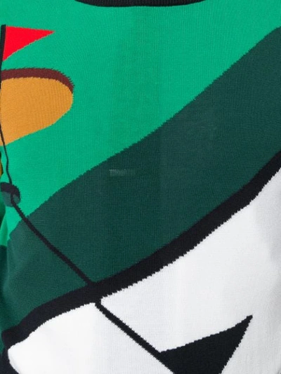 Shop Thom Browne Intarsien-pullover Mit Golfmotiv - Grün In Green