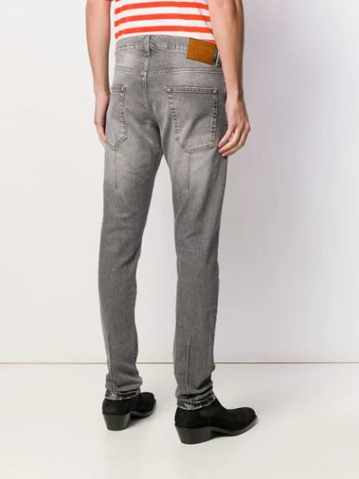 Shop Paura Distressed Skinny Jeans In Grey