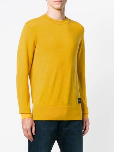 Shop Calvin Klein Plain Knit Sweater - Yellow