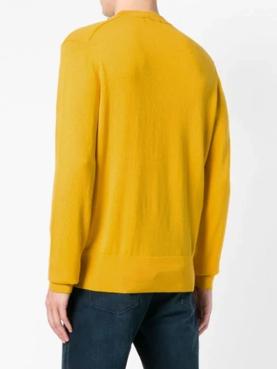 Shop Calvin Klein Plain Knit Sweater - Yellow