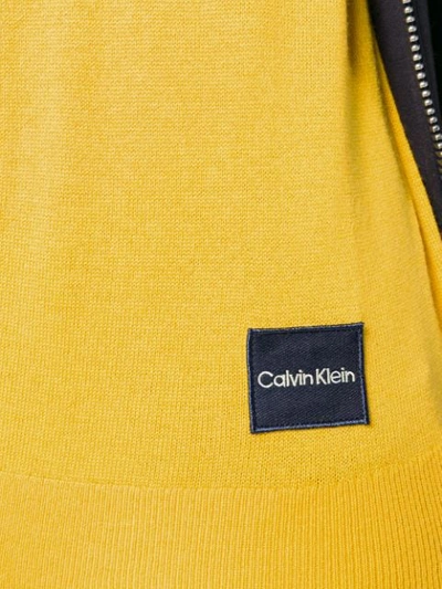 Shop Calvin Klein Plain Knit Sweater - Yellow