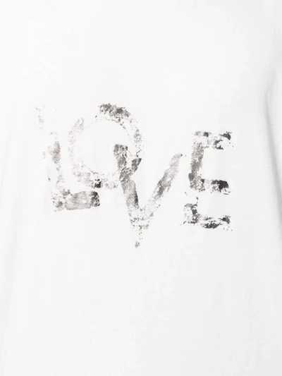 Shop Saint Laurent Love Foil-print T-shirt In White