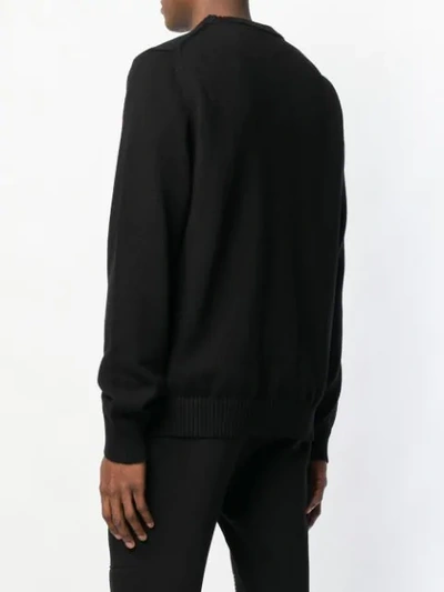 Shop Diesel Logo Knit Sweater In Black
