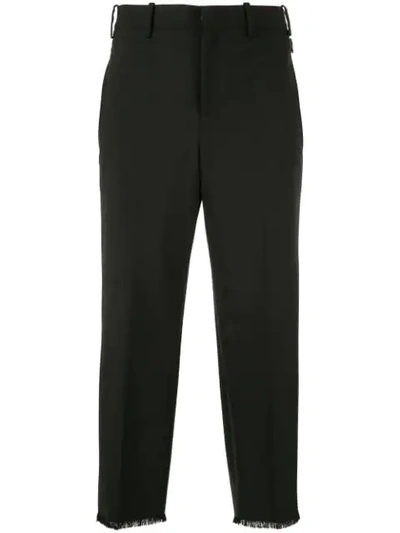 Shop Neil Barrett Cropped Tailored Trousers - Black