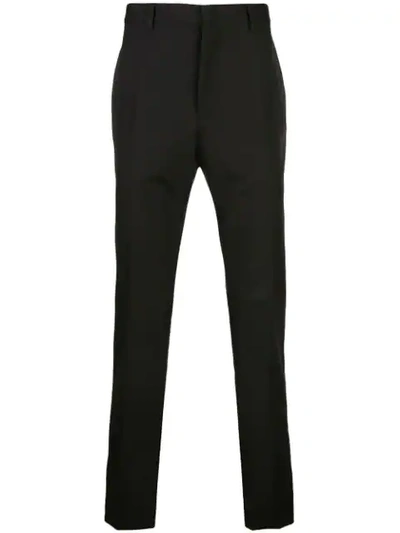 Shop Fendi Side Ff Stripe Tailored Trousers In Black