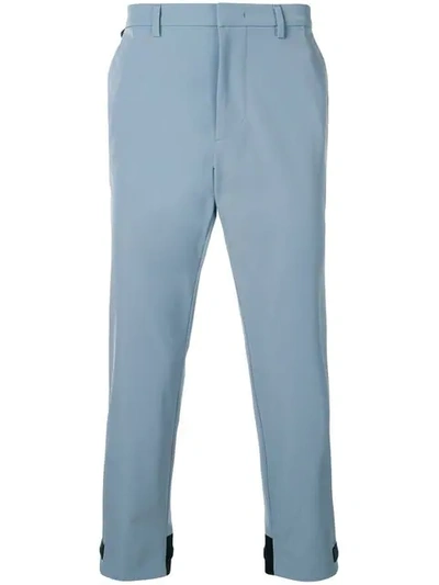 Shop Prada Techno Stretch Trousers In Blue