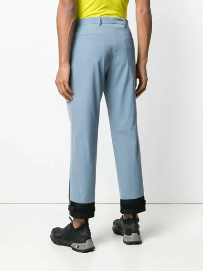Shop Prada Techno Stretch Trousers In Blue