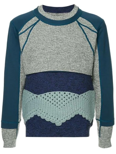 Shop Craig Green Crochet Panel Jumper In Blue