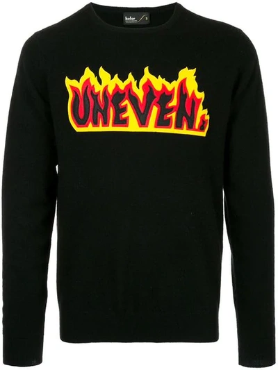 Shop Kolor Uneven Flame Sweater In Black