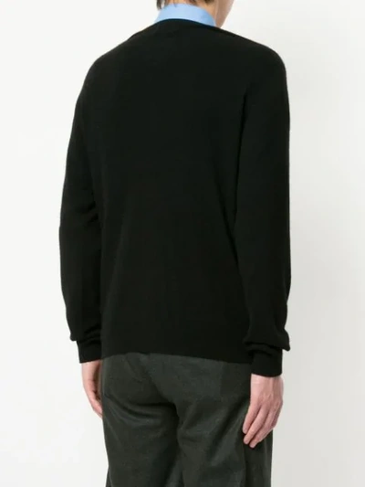 Shop Kolor Uneven Flame Sweater In Black