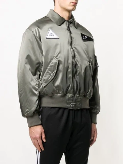 Shop Gosha Rubchinskiy Ma-1 Patch Bomber Jacket In Grigio