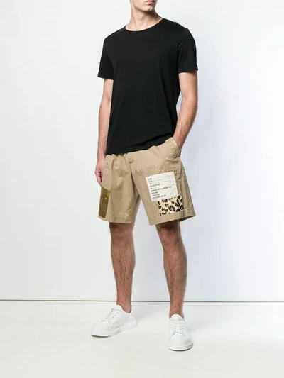 Shop Dsquared2 Patch Detail Shorts In Brown