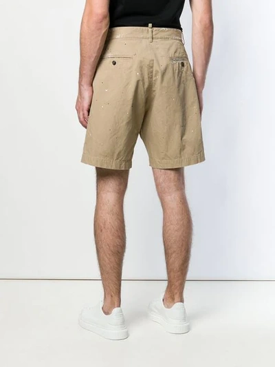 Shop Dsquared2 Patch Detail Shorts In Brown