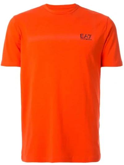 EA7 EMPORIO ARMANI LOGO T-SHIRT - 橘色