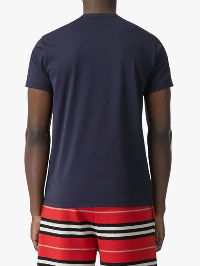 BURBERRY EMBROIDERED MONOGRAM MOTIF T-SHIRT - 蓝色