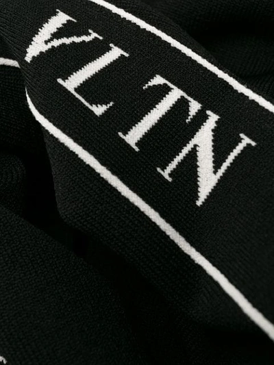 Shop Valentino Vltn Logo Stripe Jumper In Black