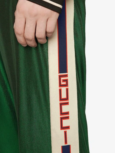 GUCCI 超大款弹力针织运动裤 - 绿色