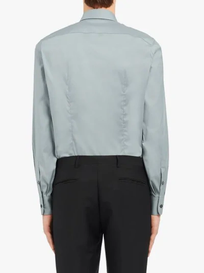 Shop Prada Slim-fit Stretch Shirt In Grey