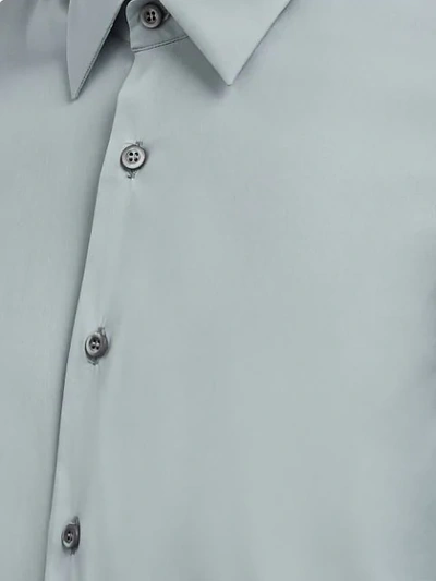 Shop Prada Slim-fit Stretch Shirt In Grey