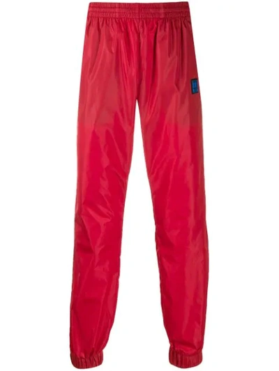 Shop Off-white Logo Trim Track Trousers In Red