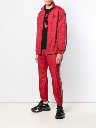 Shop Off-white Logo Trim Track Trousers In Red