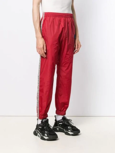 Shop Off-white Logo Trim Track Trousers In Red