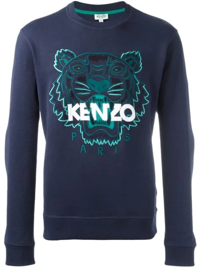 Shop Kenzo Tiger Sweatshirt In Blue
