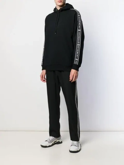 Givenchy Men's Logo Tape Pullover Hoodie In Black | ModeSens