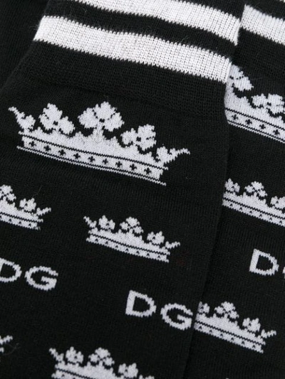 Shop Dolce & Gabbana Logo Print Socks In Black