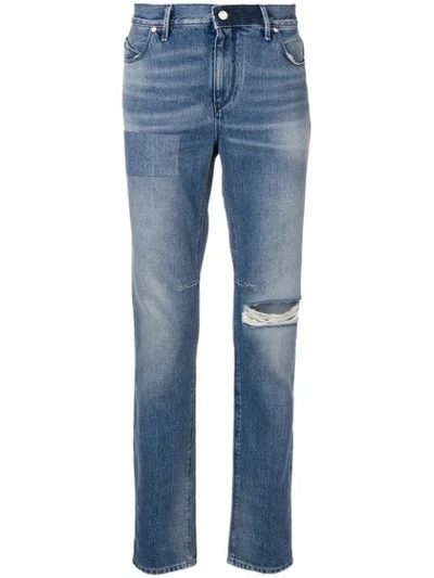 Shop Rta Faded Distressed Jeans In Blue
