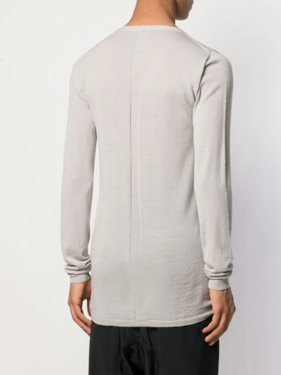 Shop Rick Owens Long Sleeve Knitted Top In Grey