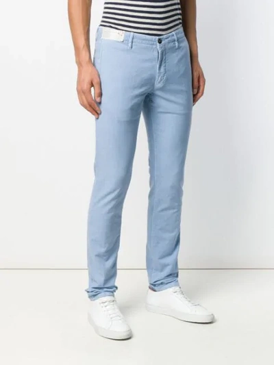 Shop Incotex Classic Chino Trousers In Blue