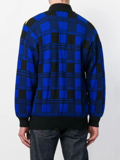 Pre-owned Versace 80's Zipped Cardigan In Blue
