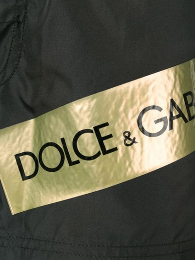 Shop Dolce & Gabbana Logo Print Shorts In Black