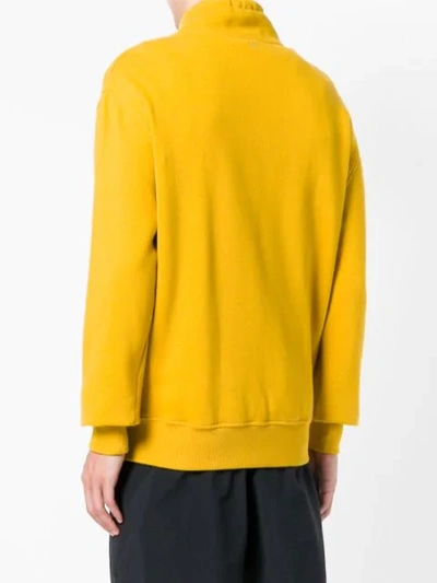 Shop Ami Alexandre Mattiussi Ami De Cœur Half-zipped Sweatshirt In Yellow