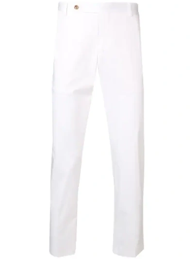 Shop Entre Amis Slim-fit Trousers In White
