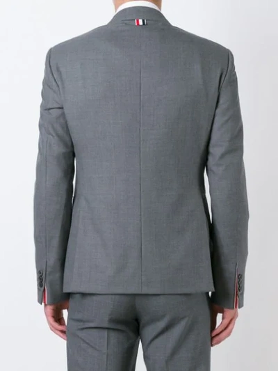 Shop Thom Browne Double Breasted Blazer In Grey