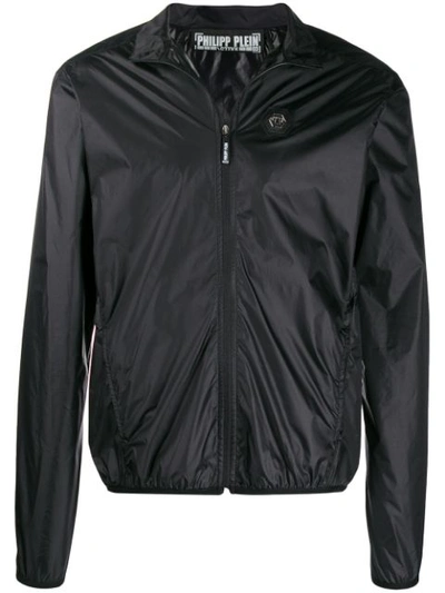 Shop Philipp Plein Hooded Sports Jacket In Black