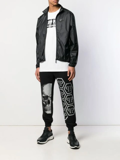 Shop Philipp Plein Hooded Sports Jacket In Black