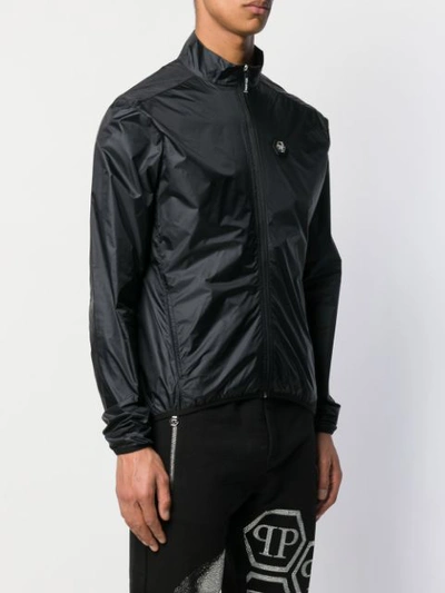 Shop Philipp Plein Hooded Sports Jacket In Black