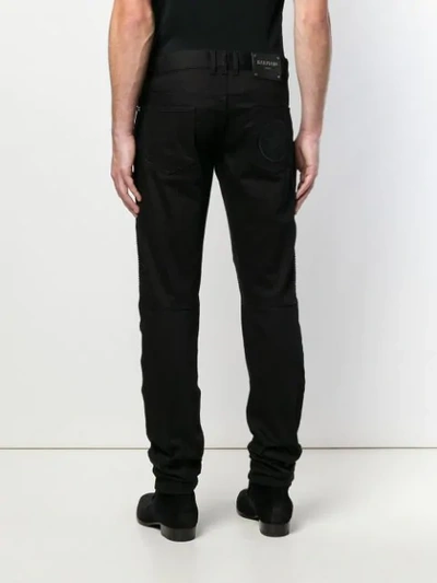Shop Balmain Zip Embellished Jeans In Black