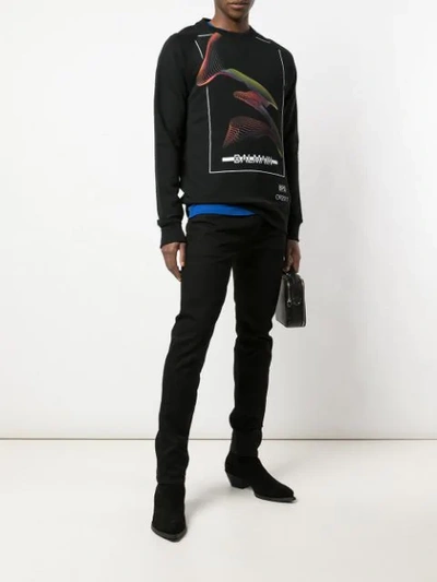 Shop Balmain Graphic Print Sweatshirt In Aaa Multicolor