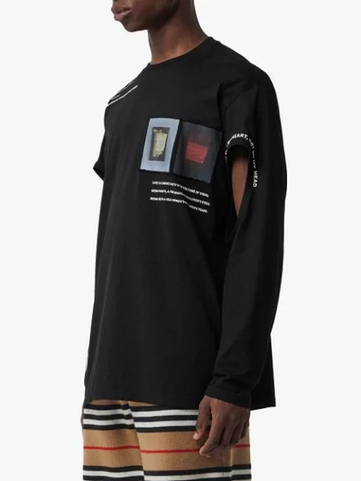 Shop Burberry Long-sleeve Montage T-shirt In Black