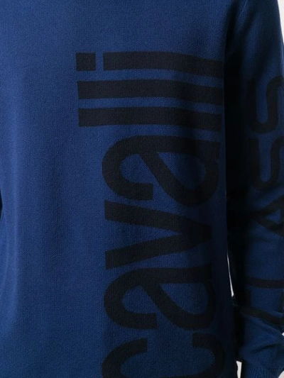 Shop Cavalli Class Logo Print Sweatshirt In Blue