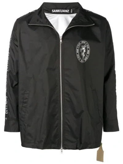 Shop Sankuanz Cropped Sleeve Jacket In Black