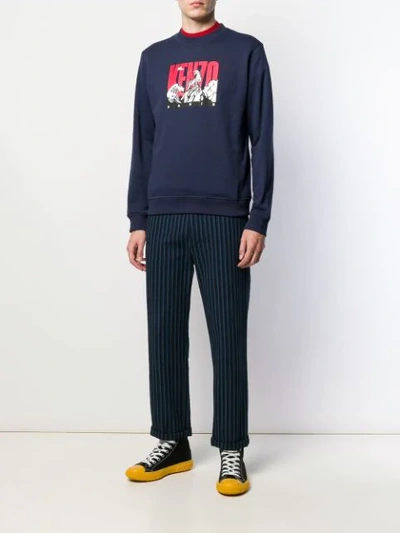 Shop Kenzo Waves Sweatshirt In Blue