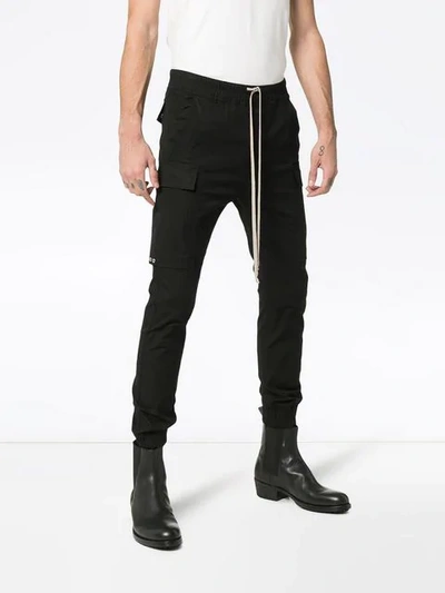 Shop Rick Owens Drawstring Flap Pocket Trousers In Black