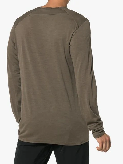 Shop Arc'teryx Long Sleeved Wool T In Brown